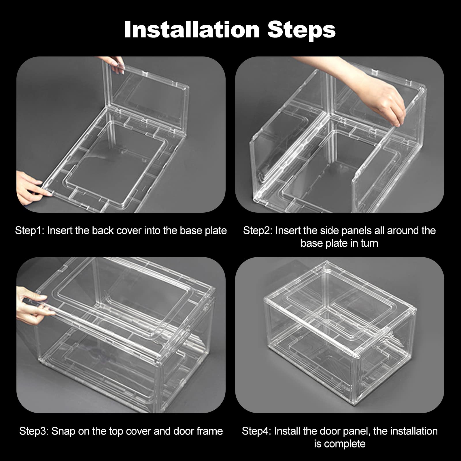 Ergocar Caja de Zapatos de Plástico Transparente, Apilable Caja Almacenaje, Organizador de Cajas de Almacenamiento de Zapatos, Caja de Almacenamiento para Accesorios y Otros Objetos