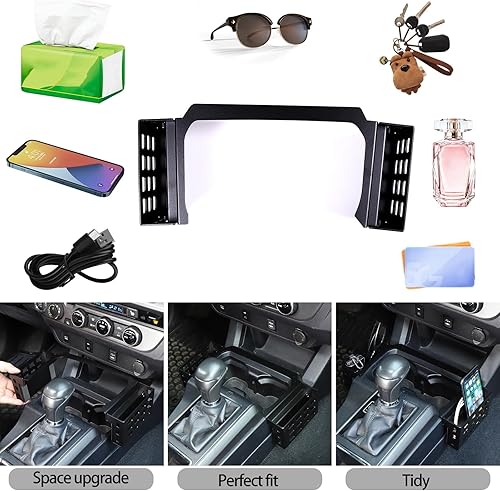 Miniatura 6 de Lcojicep Caja de almacenamiento de control central compatible con Tacoma 2016-2022, caja de almacenamiento lateral de control central, bandeja