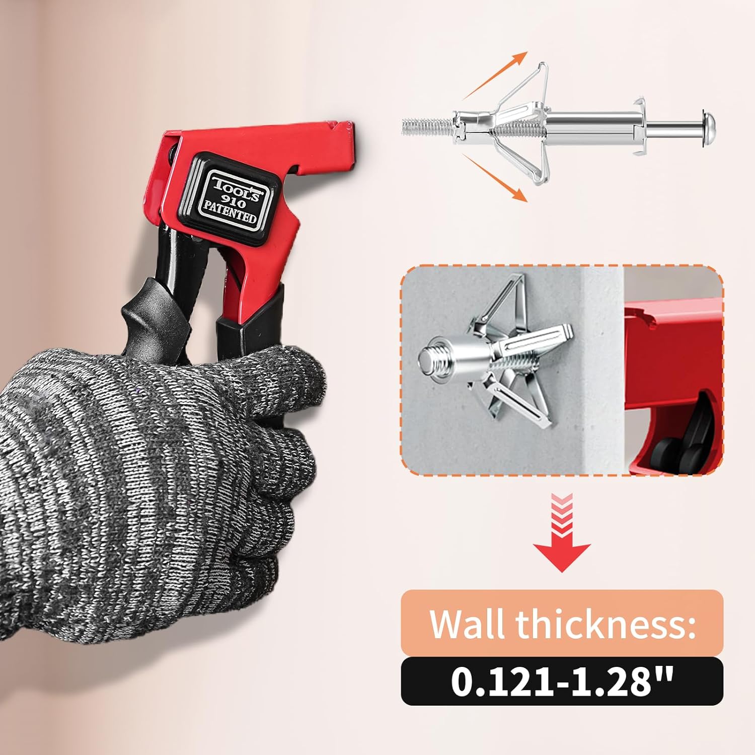 Molly Bolts for Drywall Plaster Wall, Hollow Wall Anchors Drywall Screw Gun for Picture Frames, Shelves, and Towel Racks 40pcs Heavy Duty Hollow Wall Anchors in 8 Size Screws Incl