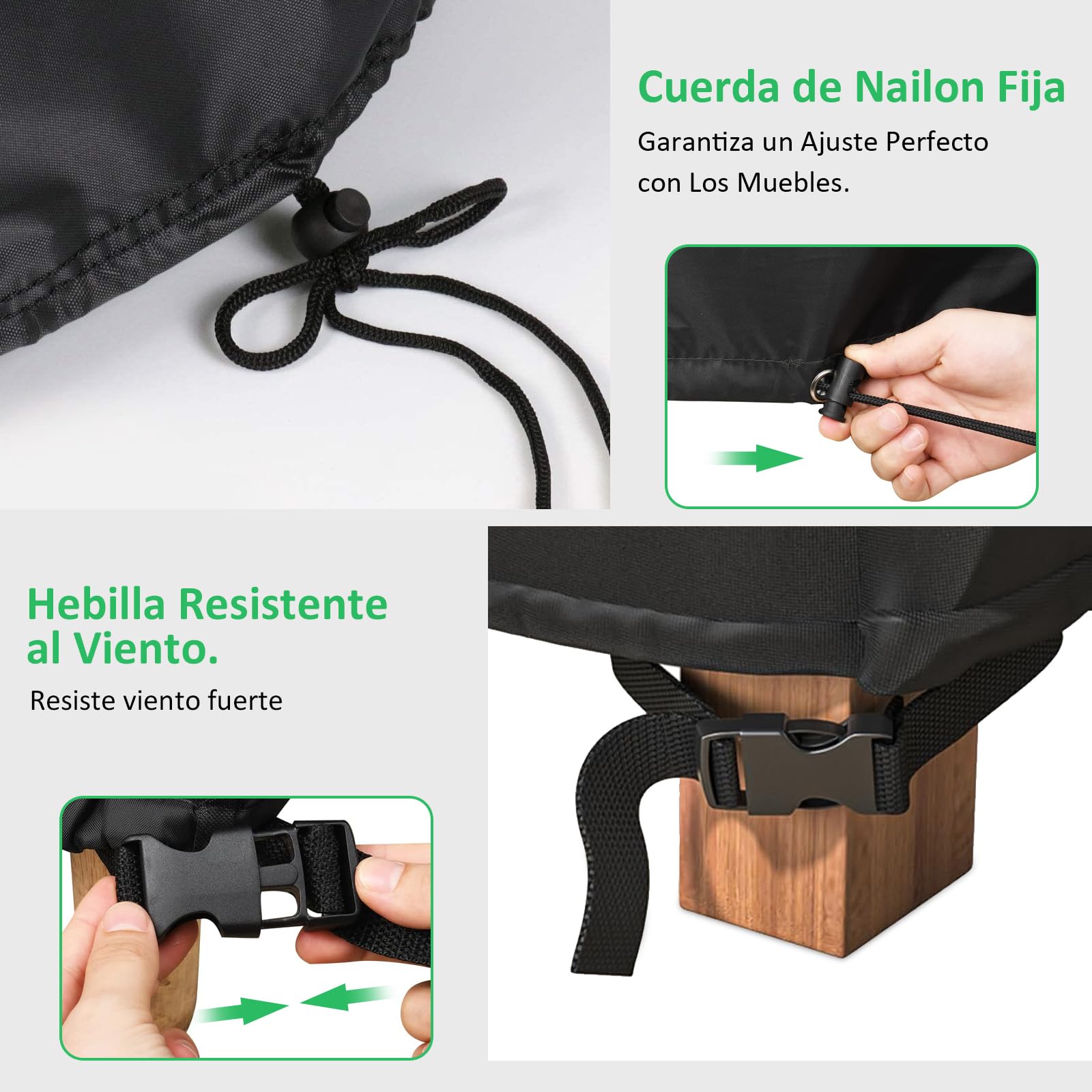Funda Sofá de 3 Plazas, Fundas Muebles Jardin Exterior Impermeable, 600D Tela Oxford Protección contra la lluvia, el Viento, el sol y el Desgarro, Funda Sofa Exterior (165x70x65/94cm)