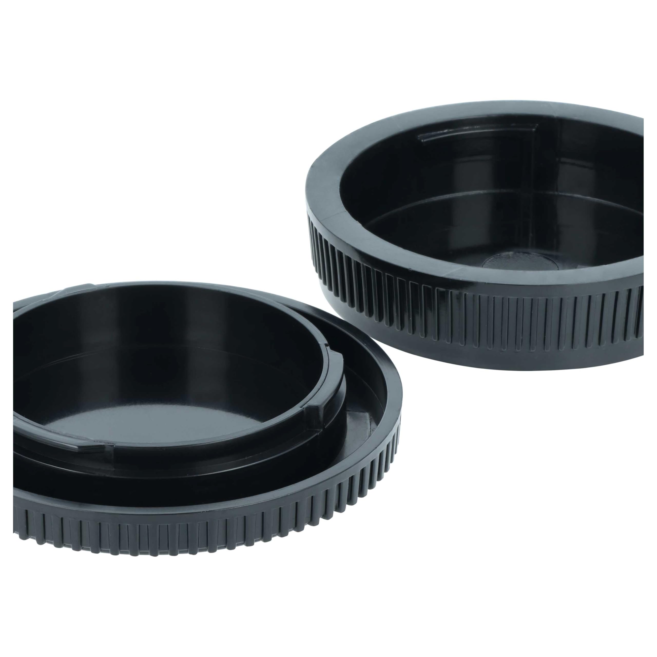 vhbw Lot de Bouchons pour Objectif Compatible avec Olympus OM-10 | OM-1, OM-4, OM-2, OM-4TI appareil photo - Cache arrière et de boîtier noir
