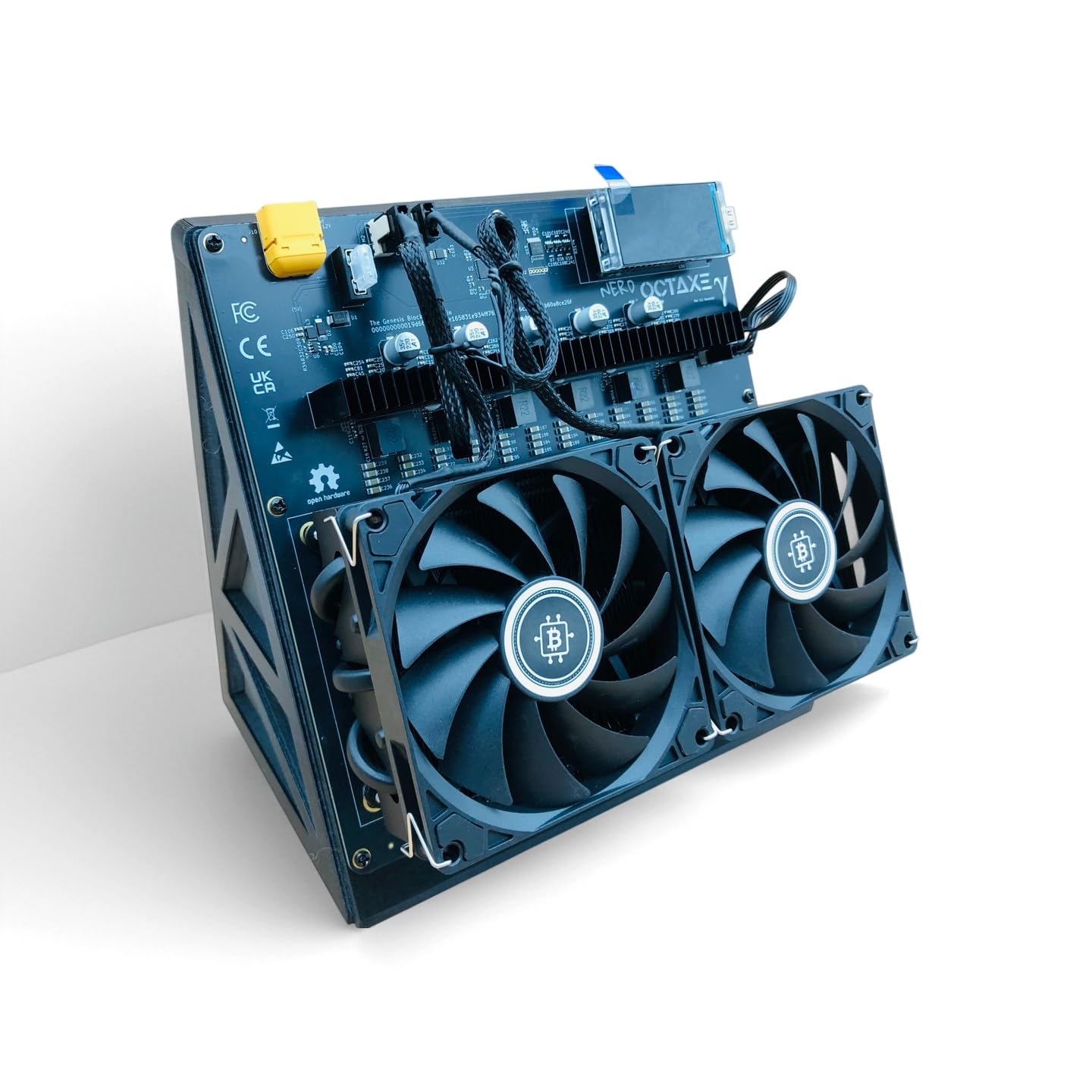 NerdOCTAXE γ Rev3.1 12TH/s BTC Solo Miner, BM1370 Chip 16J/TH 200W Low Power, 50dB Low Noise Open Source Mining Machine, Compact Black Home BTC Miner