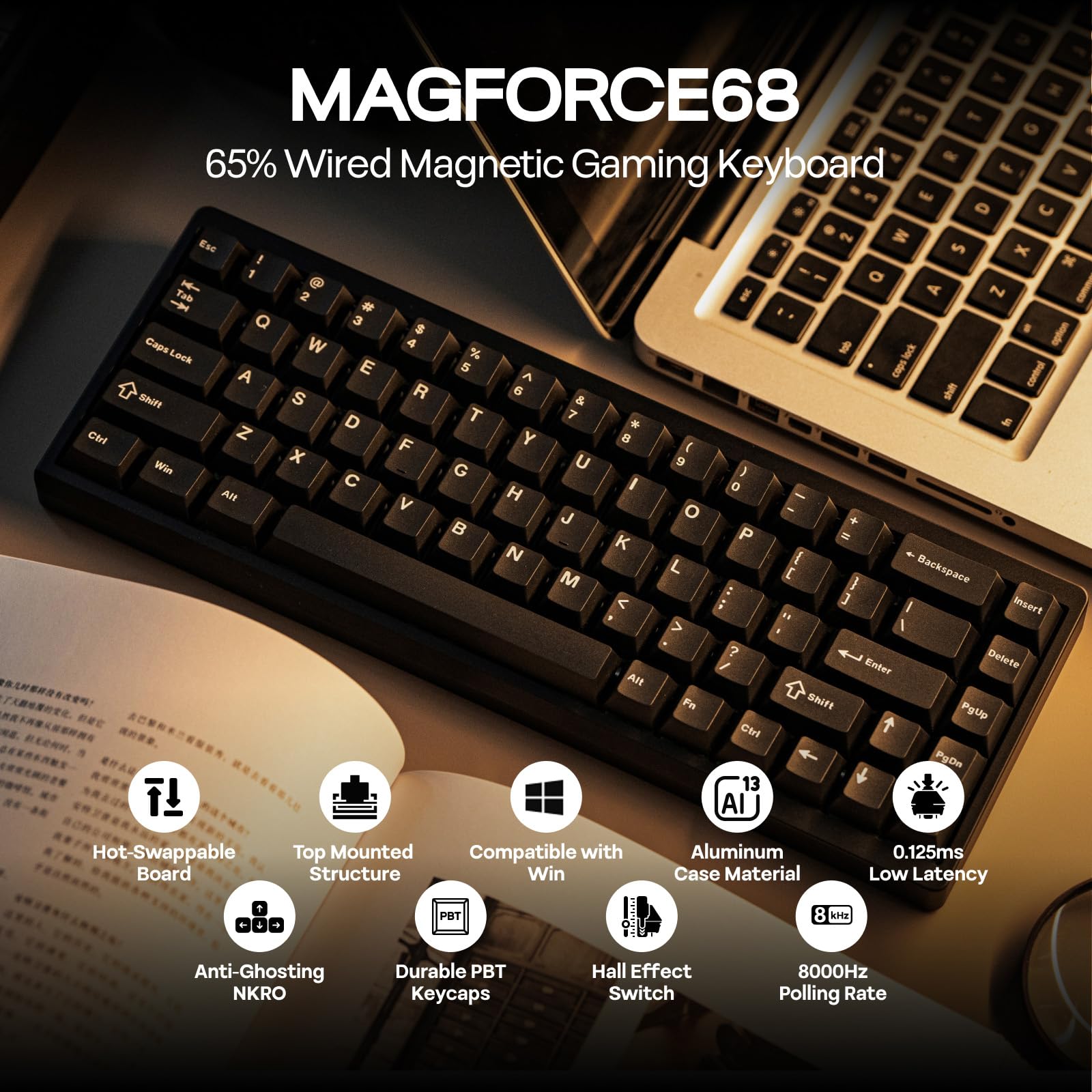 Amazon.com: EPOMAKER Magforce68 Wired Magnetic Gaming Keyboard