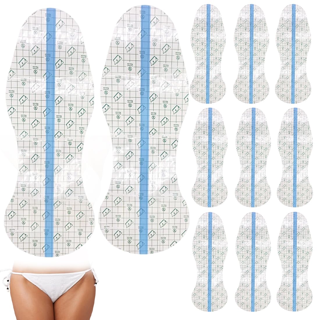 EIHI 10 Pezzi Assorbenti per Nuoto, Assorbenti Impermeabili da Nuoto per Donna, Delicati Sulla Pelle Pellicola in PU Anima in Cotone Cerotti Protettivi Privacy Impermeabili per Nuoto Parco Acquatico