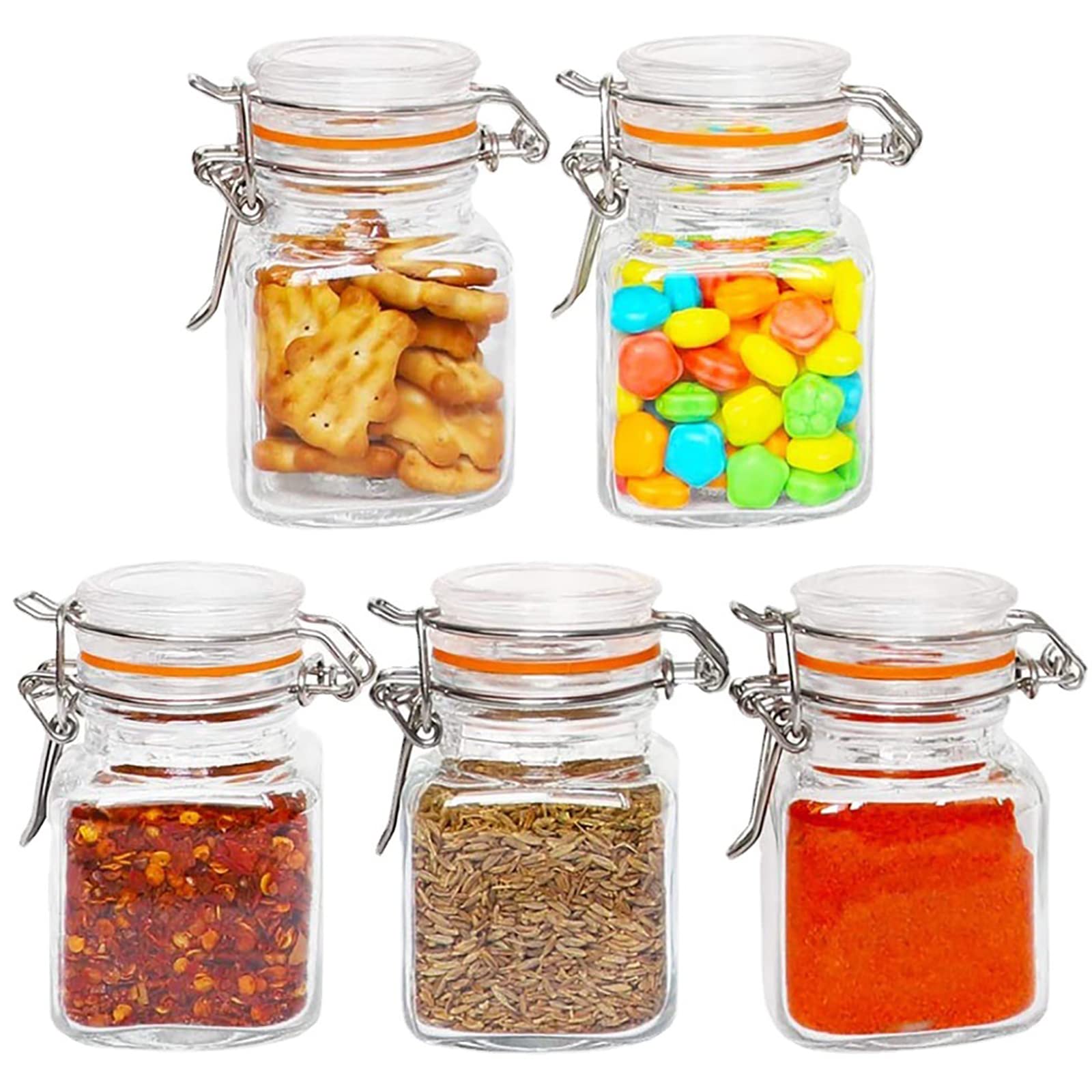 12 Silikon-Ersatzdichtungen – 70 X 95 Mm, Orange/weiß – Für Frischhaltegläser & Einmachgläser