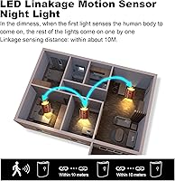 Vista 5 de Lámpara de pared LED de madera, luces nocturnas con sensor de movimiento, apliques recargables, luces para dormitorio (madera de nogal, 2 unidades)