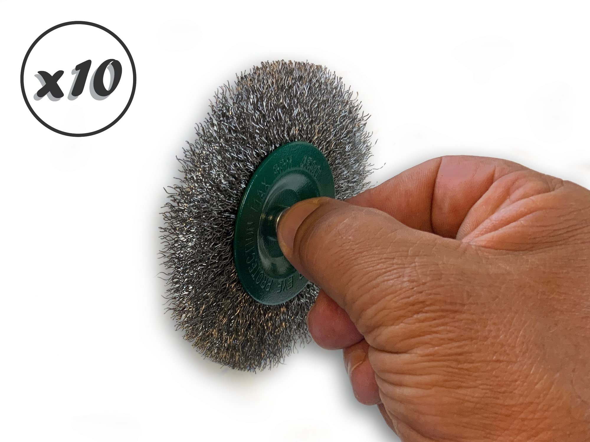 Kibros Lot 10 brosses circulaires tige Ø 100 mm inox souple 8 mm