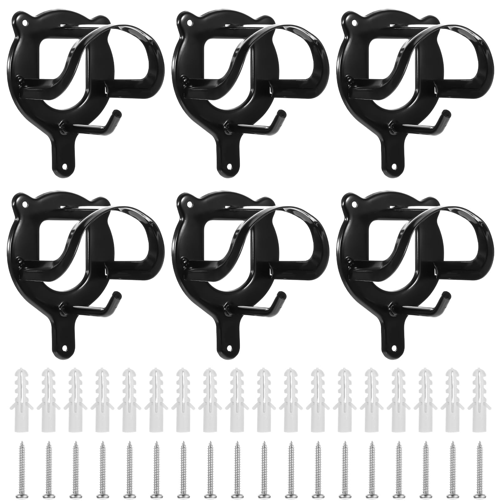 MAQUITA 6 Counts Horse Bridle Rack Bridle Bracket Bridle Hooks Horse Tack Storage Halter Hanger Metal Bridle Holder with Tubes and Screw for Horse