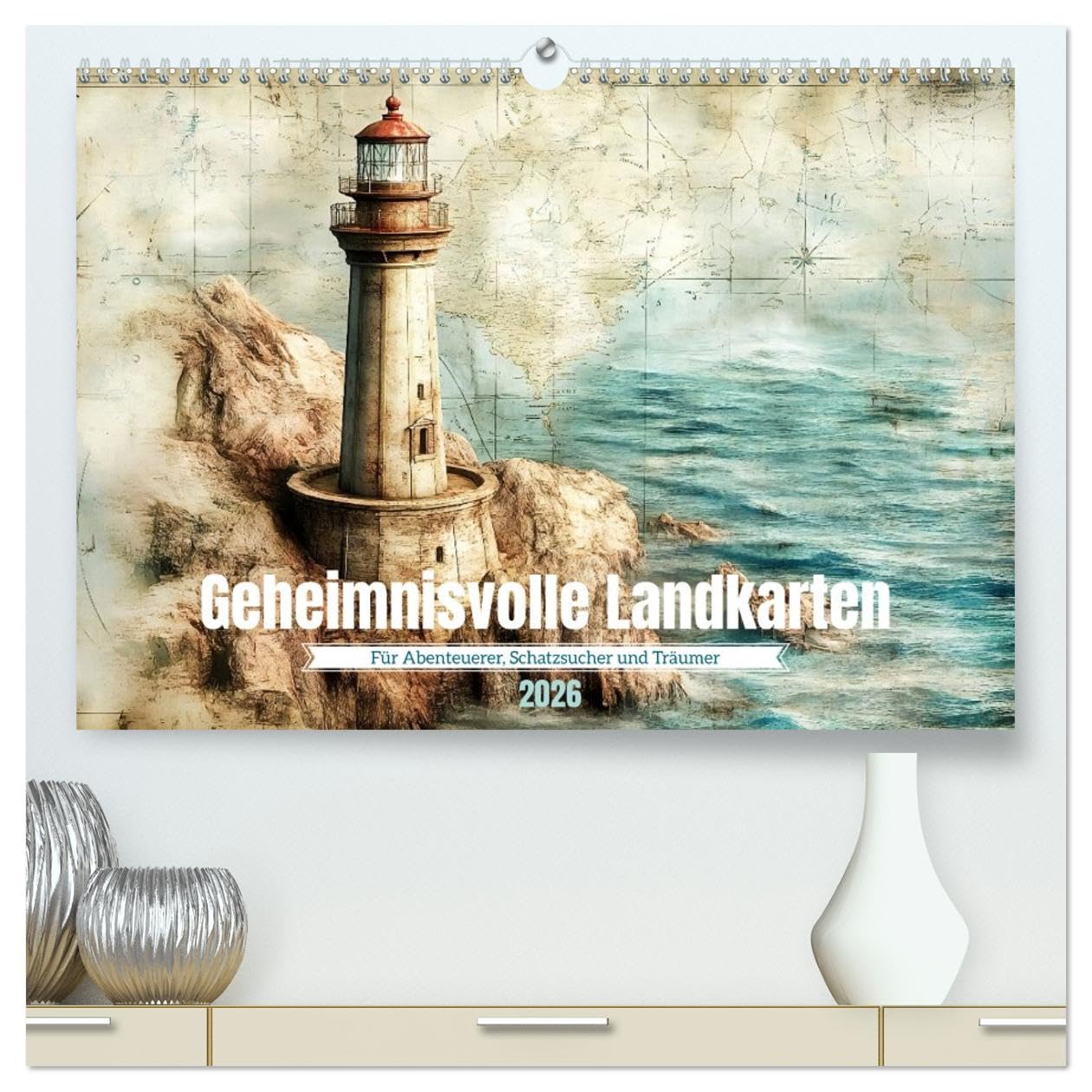 Geheimnisvolle Landkarten (hochwertiger Premium Wandkalender 2026 DIN A2 quer), Kunstdruck in Hochglanz: Für Schatzsucher und Abenteurer (CALVENDO Wissenschaft)