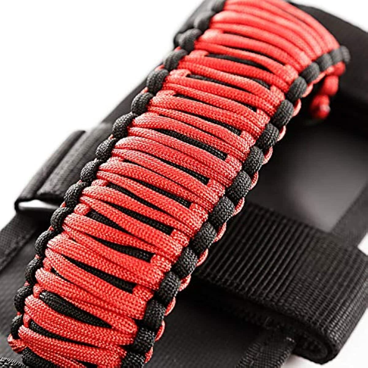 Rugged Ridge | Haltegriff-Set, Paracord, rot/schwarz | 13505.31 | passend für Jeep CJ/Wrangler; Jeep Gladiator 1955–2024; 2020–2024