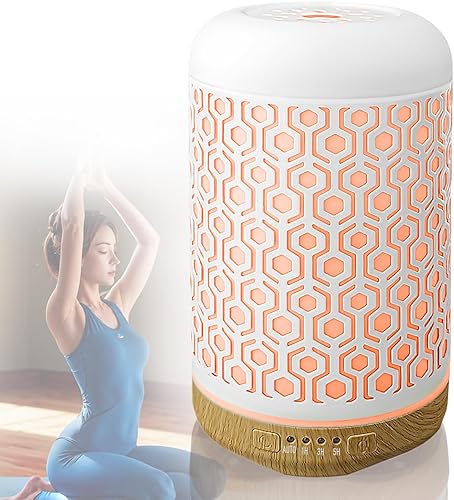Miniatura 2 de KMRIPYU Difusor de aceite esencial, humidificador ultrasónico Iron-Art de 8.8 fl oz, difusor de aceite de aromaterapia con 4 modos de temporizador y