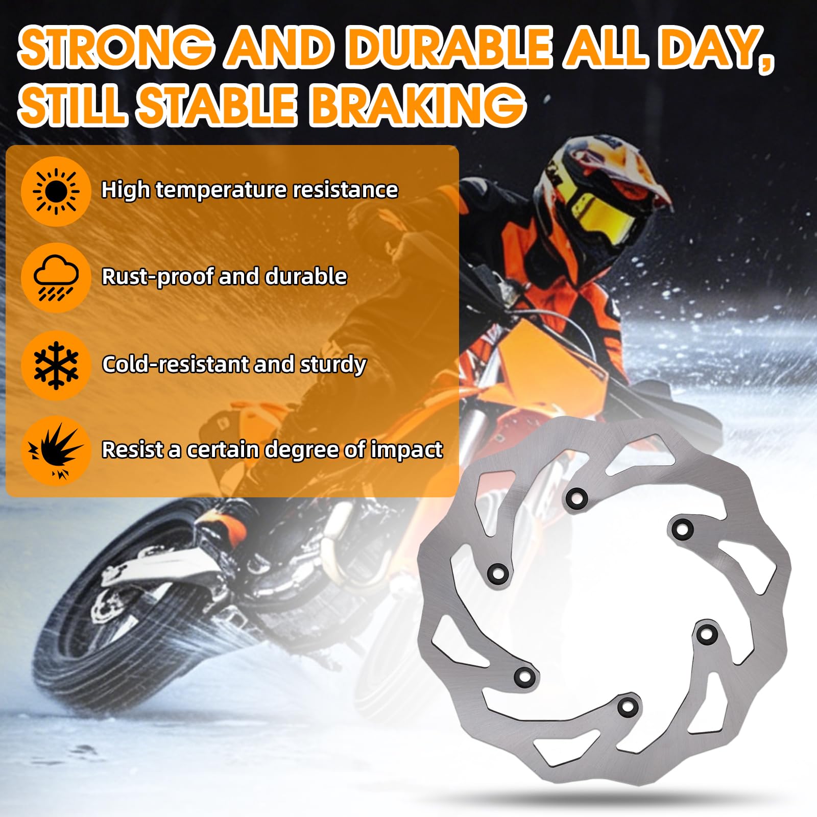 Disco Freno Posteriore 220 mm Rotori per XC XCR XCF XCF XCRF MXC EXC EXCF SX SXF SXS EXC125 XC200W XC250W MXC200 SX150 SXS125 GS125 MXC450 SMR450