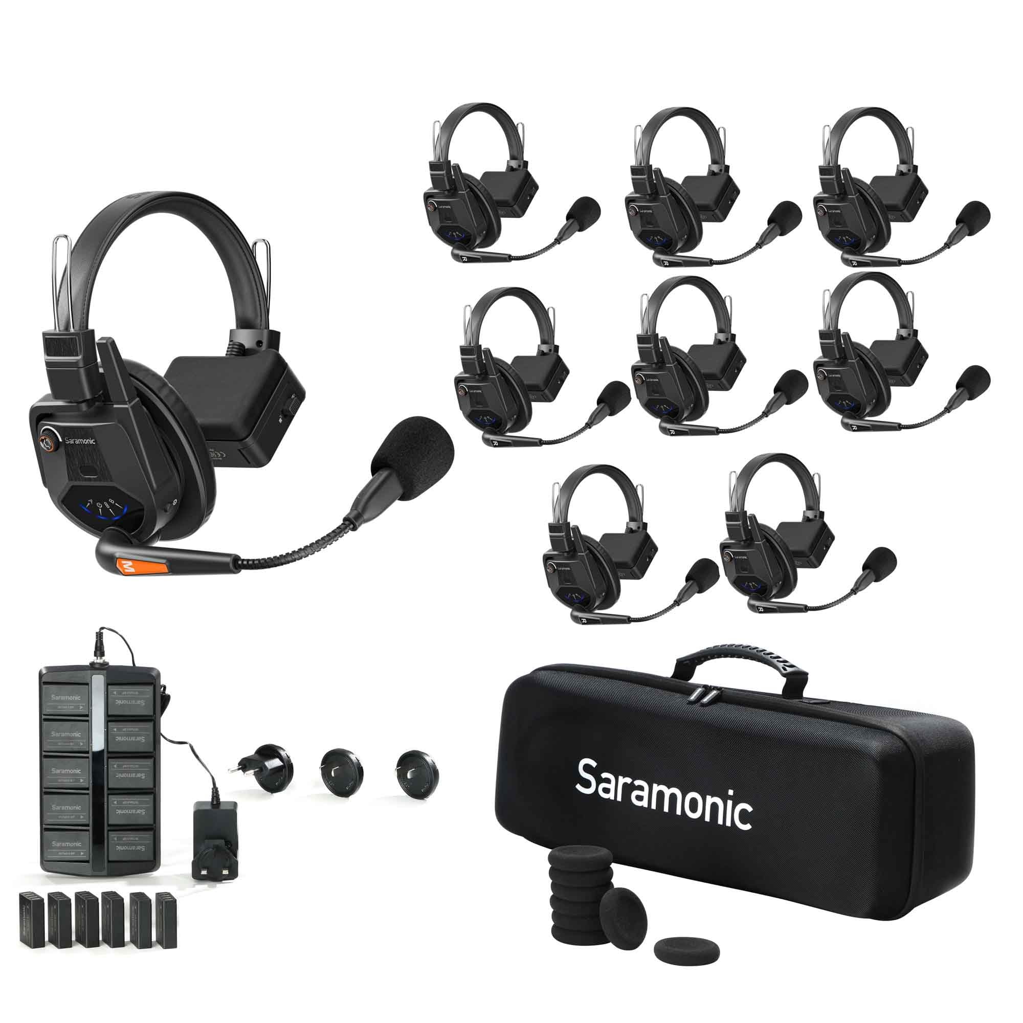 Saramonic WiTalk9-8S headset, showing controls and microphone