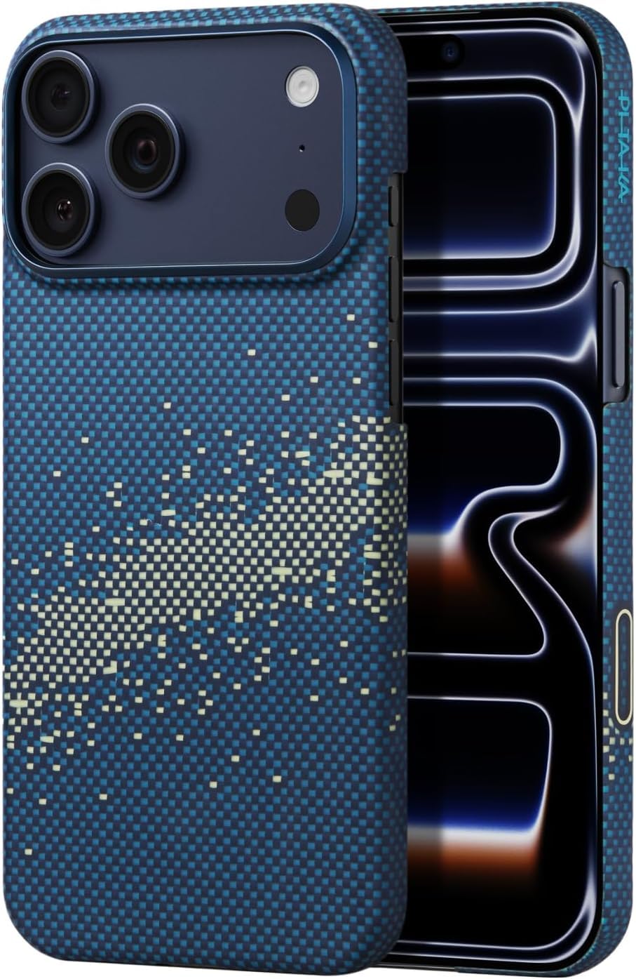 Pitaka Thin Light iPhone 17 Pro Max 6.9″ Case Cover with Camera Control Button, MagSafe Compatible, Ultra-Slim Case with Caseless Touch Feeling, 600D Aramid Fiber Woven (Milky Way Galaxy)