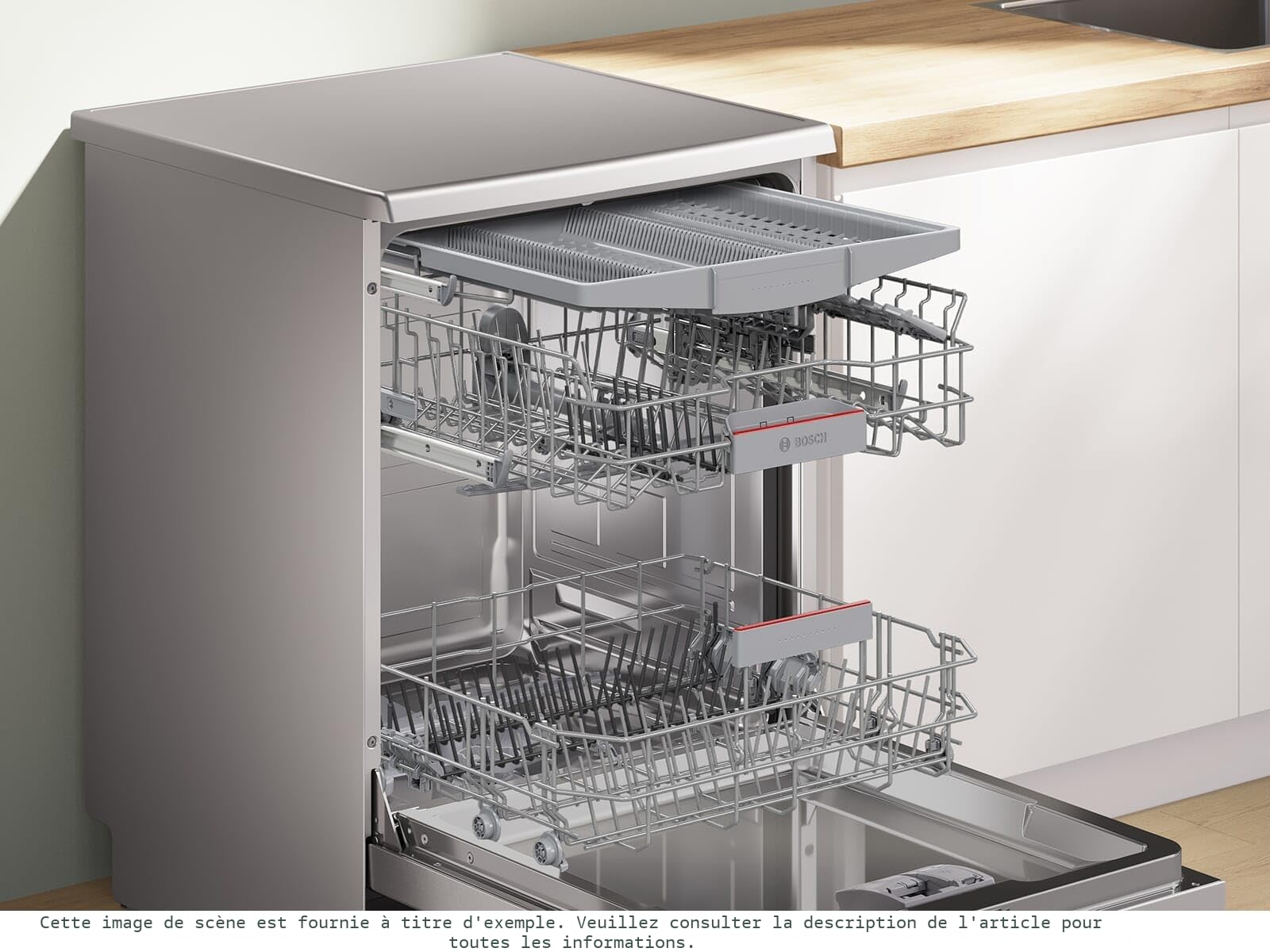 Bosch Lave-vaisselle pose libre 60 cm Silver Inox SMS4EMI06E Serie 4