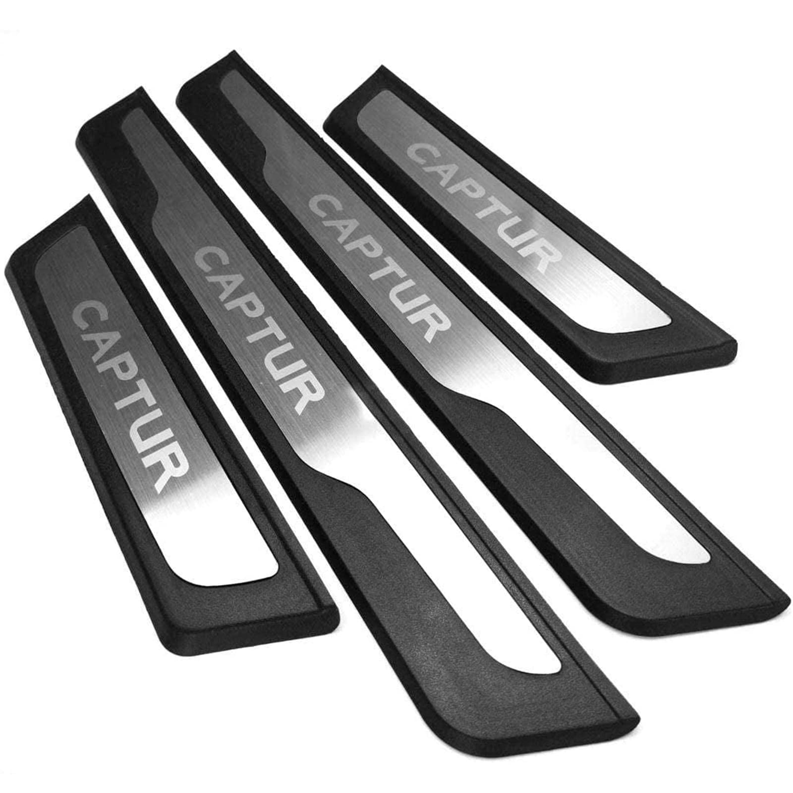 Eagleg Silver Car Door Sill Protector For Ren-Ault Captur 2015 2019 4Pcs Scuff Plate Stainless Steel Stickers Accessories,