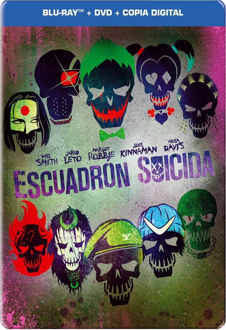 SUICIDE SQUAD Steelbook: Blu-ray [Extended &Theatrical Version] + DVD + Digital Copy (Audio & Subtitles: English, Spanish, French and Portuguese) - IMPORT