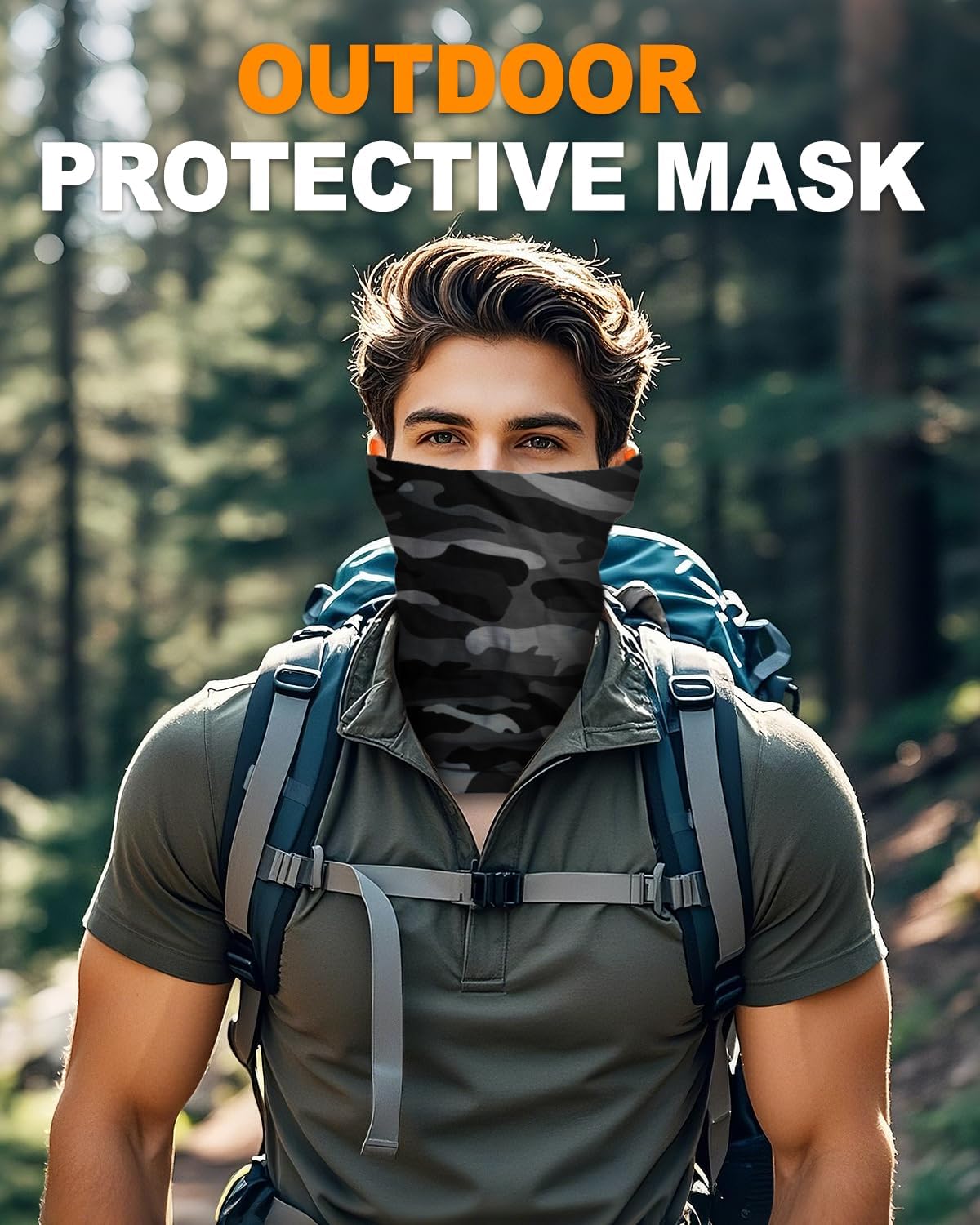 4Pack Neck Gaiter for Men Women Face Cover Mask Head Wrap Balaclava Headwear Bandana Headband Magic Scarf - Image 6