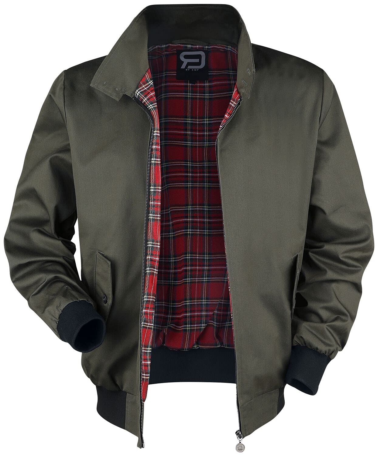 RED by EMP Herren Khaki Übergangsjacke mit Stehkragen