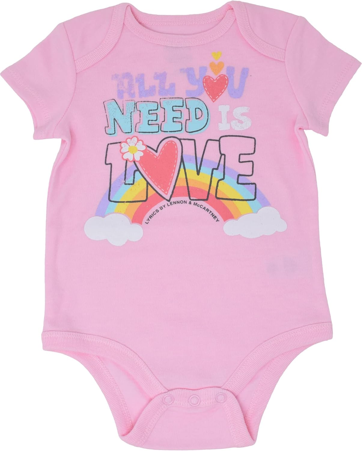 Lyrics by Lennon and McCartney Baby Girls 5 Pack Bodysuits Newborn to Infant Newborn Multicolored