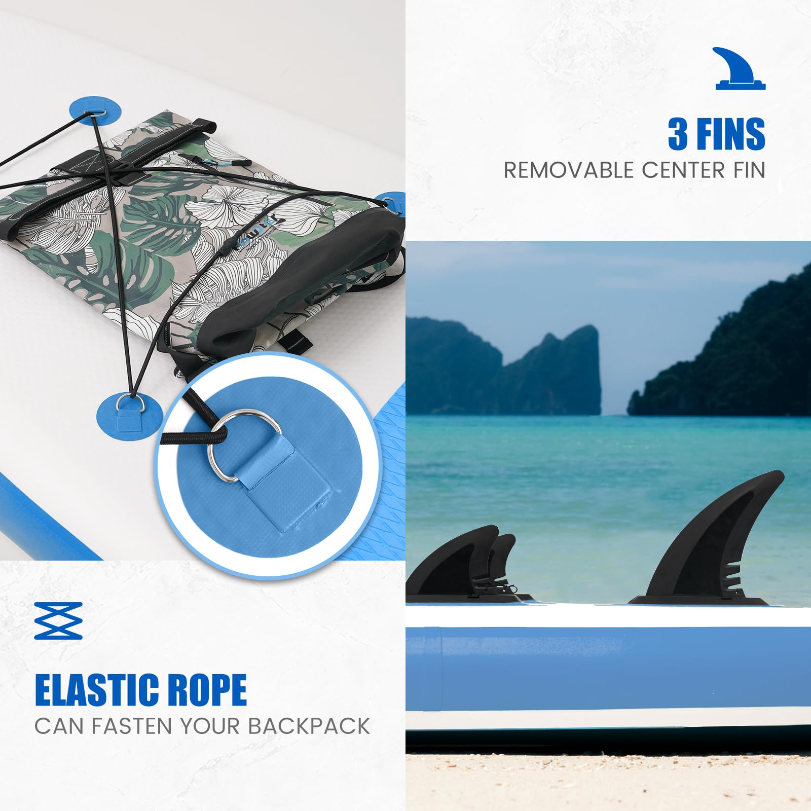 FunWater SUP Board, aufblasbares Stand-Up Paddle Board für alle Könnensstufen, ideal für Einsteiger & Familien, mit Anti-Rutsch Eva-Deck, Paddel, Pumpe & komplettem Zubehör