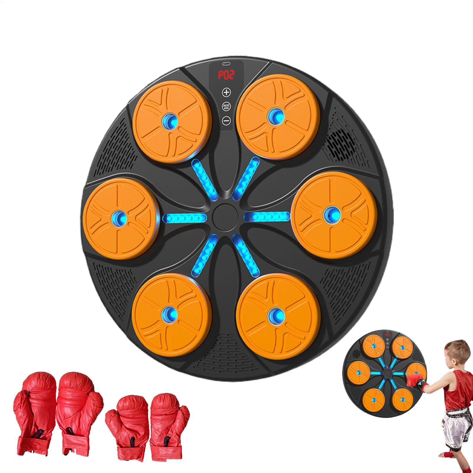 Máquina De Boxeo Musical Entrenador Electrónico con 8 Modos | Con Iluminación RGB, De Pared Y Música para Entrenamiento, Deporte, Hombres, Mujeres, Hogar,