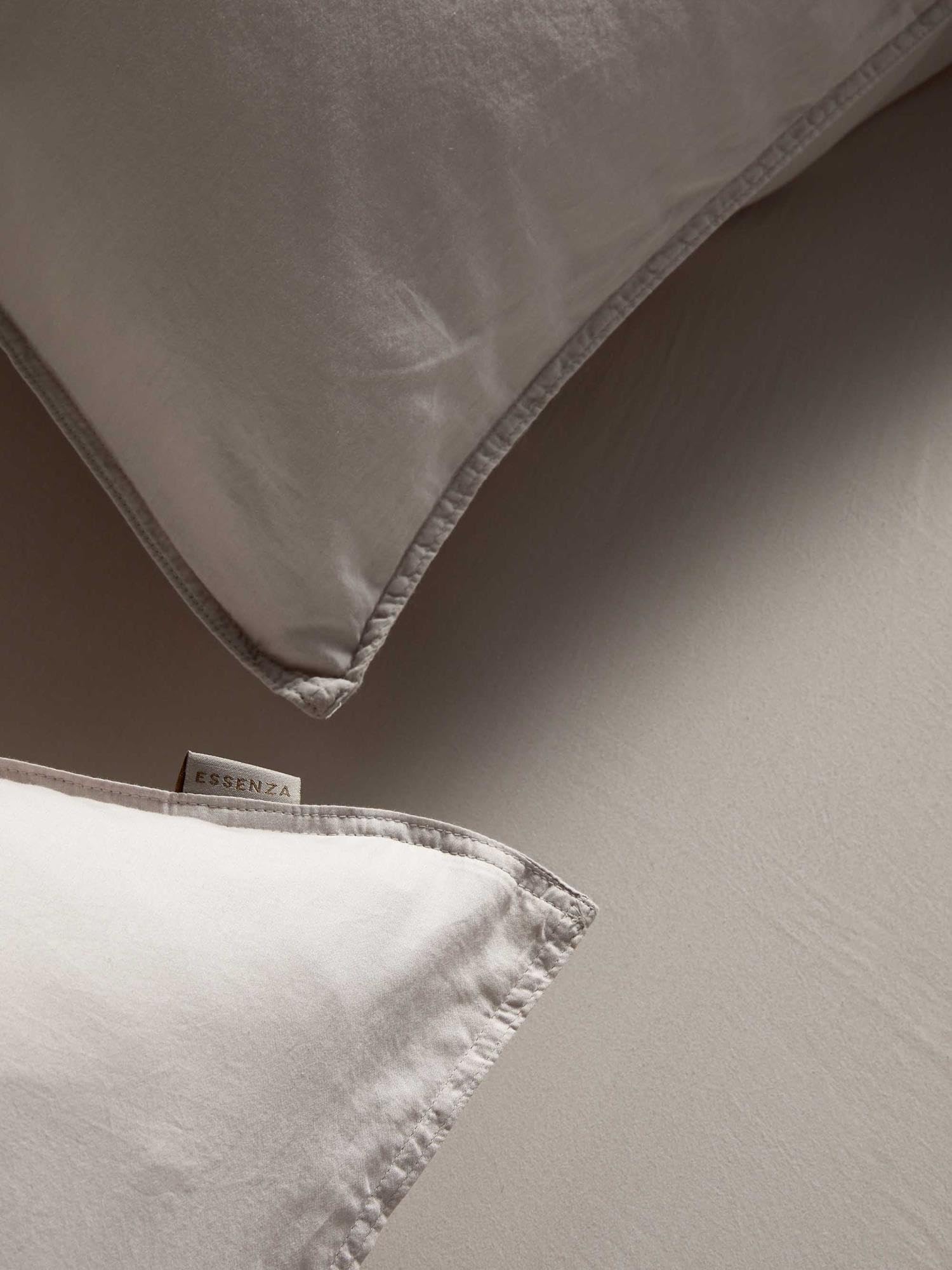 ESSENZA Bettwäsche Minte Grau, 135x200 cm + 1x 80x80 cm - 100% Baumwollsatin 300TC - Uni