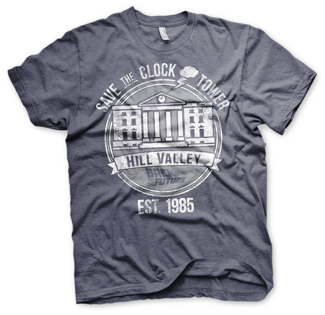 Officially Licensed Save The Clock Tower Mens T-Shirt (Dark Grey)
