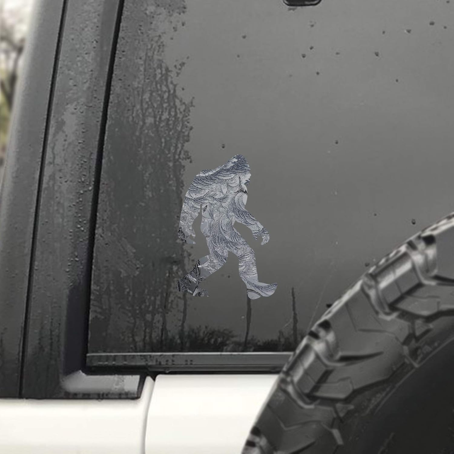 Bigfoot Sasquatch Laminated Vinyl Decal Sticker | 5.5-Inch by 4-Inch | Custom Ice Overlay Sticker Series | Sasquatch Hunter Window Accesories | PD3180 - Image 2