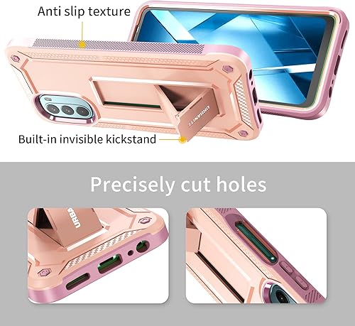 Miniatura 6 de URBANITE Funda protectora resistente a prueba de golpes para Motorola Moto G 5G (2022), de grado militar, con protector de pantalla y soporte (negro)