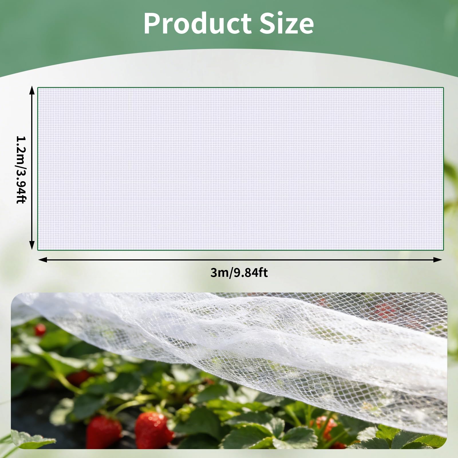 Filet Anti-Insectes 1.2 x 3m Maille Fine Protection Plantes Potager
