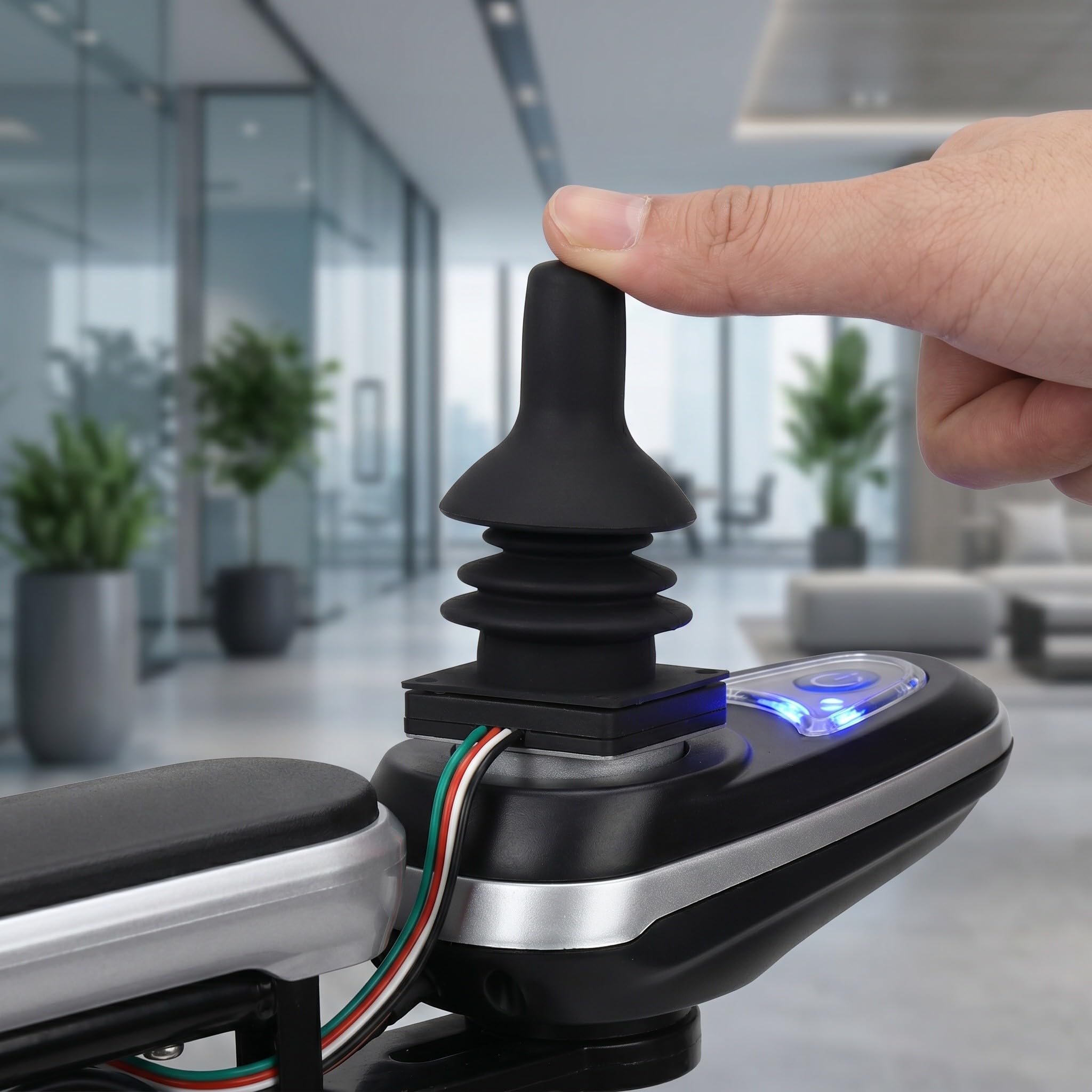 Módulo de joystick para silla de ruedas - Mando de control giratorio de repuesto para controlador de silla de ruedas eléctrica - Repuestos para el desplazamiento diario de adultos con