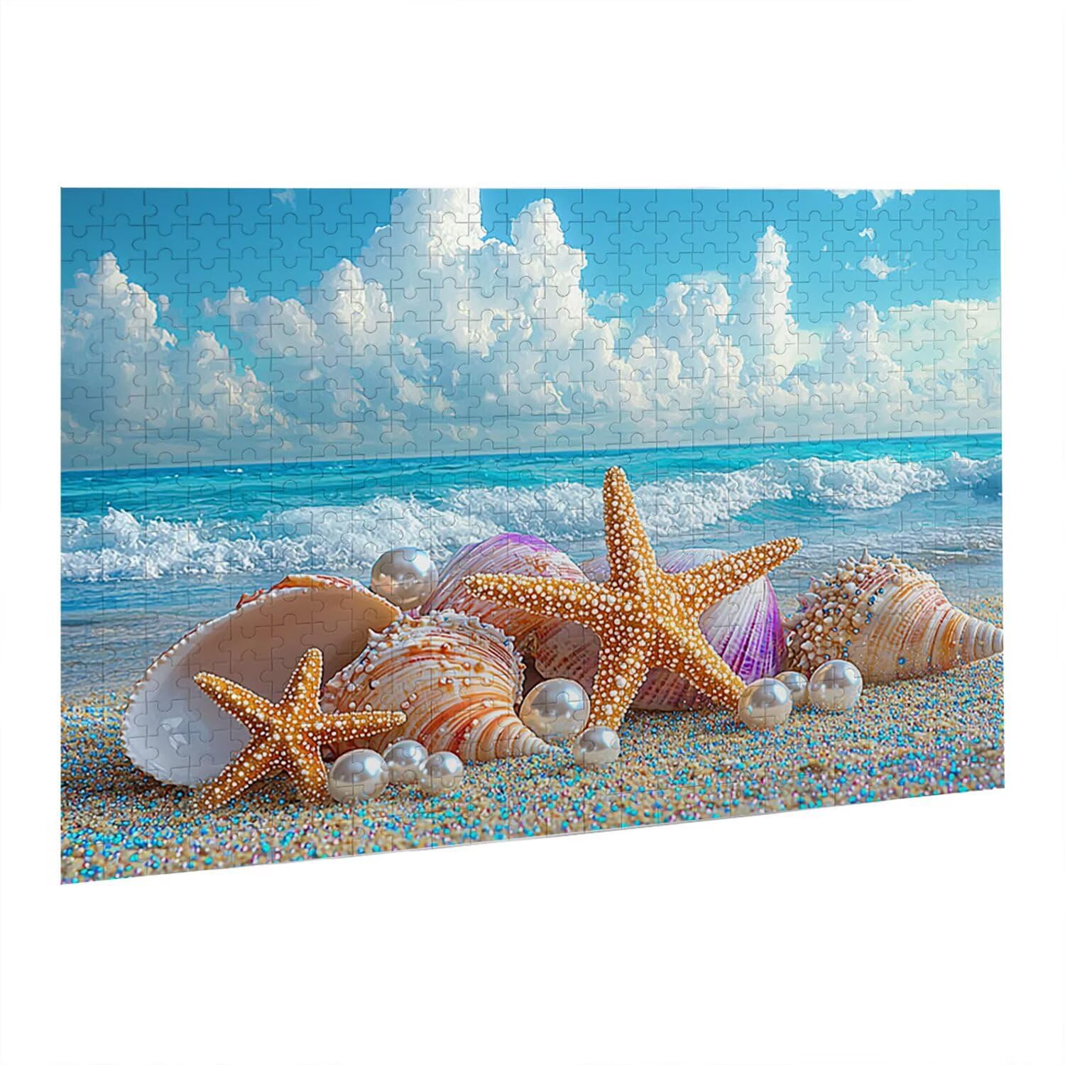 Jigsaw Puzzle, 5000 Pezzi Puzzle Classici, Spiaggia Puzzle Rilassamento Intelligence, Mpossibile Difficile Puzzle Impegnativo per Adulti Puzzle Gioco Familiare, Regalo per Amore Stelle Del Mare fr0885
