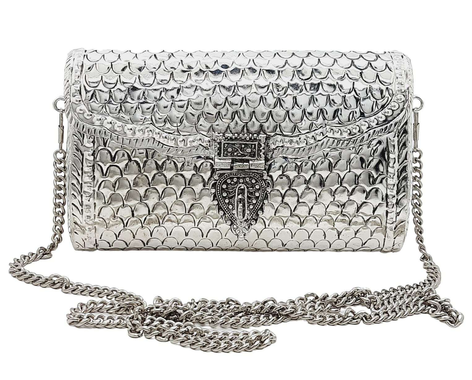 Trend Overseas Women Ethnic Party Bridal Metal Silver clutches (Bohemian) (B0BRH3PDNV) Amazon Price History, Amazon Price Tracker