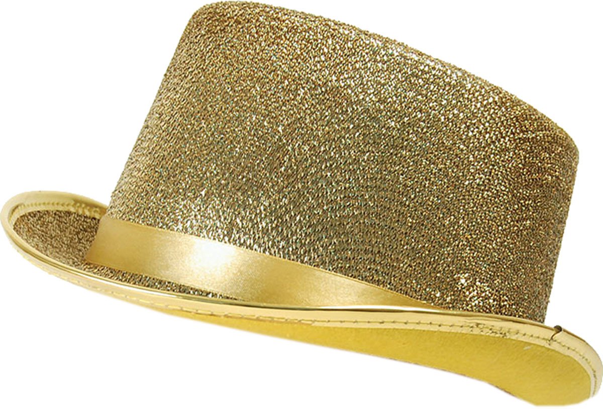 Bristol Novelty Gold Top Hat Lurex