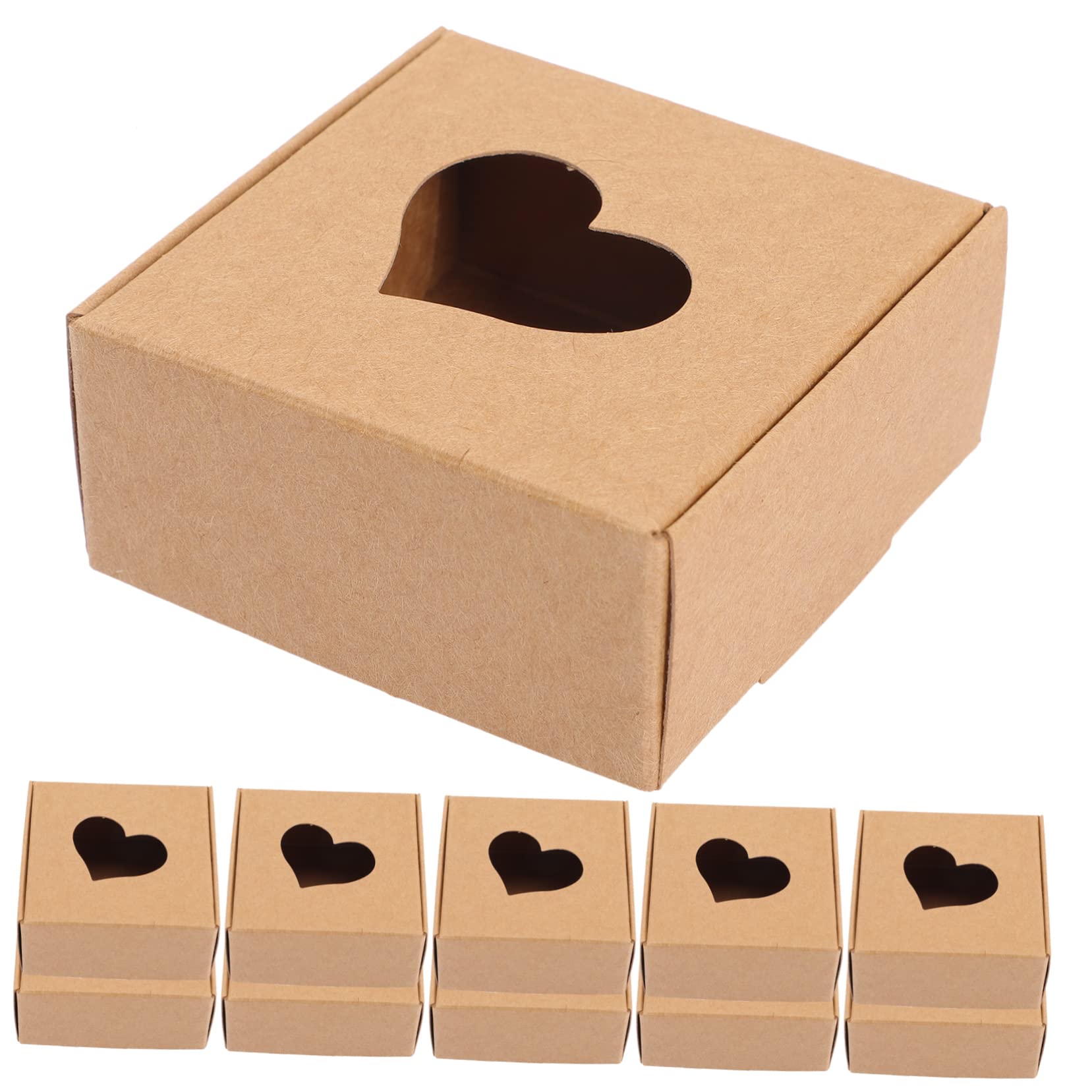 SOLUSTRE 40stücke Kraftpapier Geschenkkartons Mit Herz-löchern Für Handgemachte Seifenverpackungen Für Und Bastelprojekte