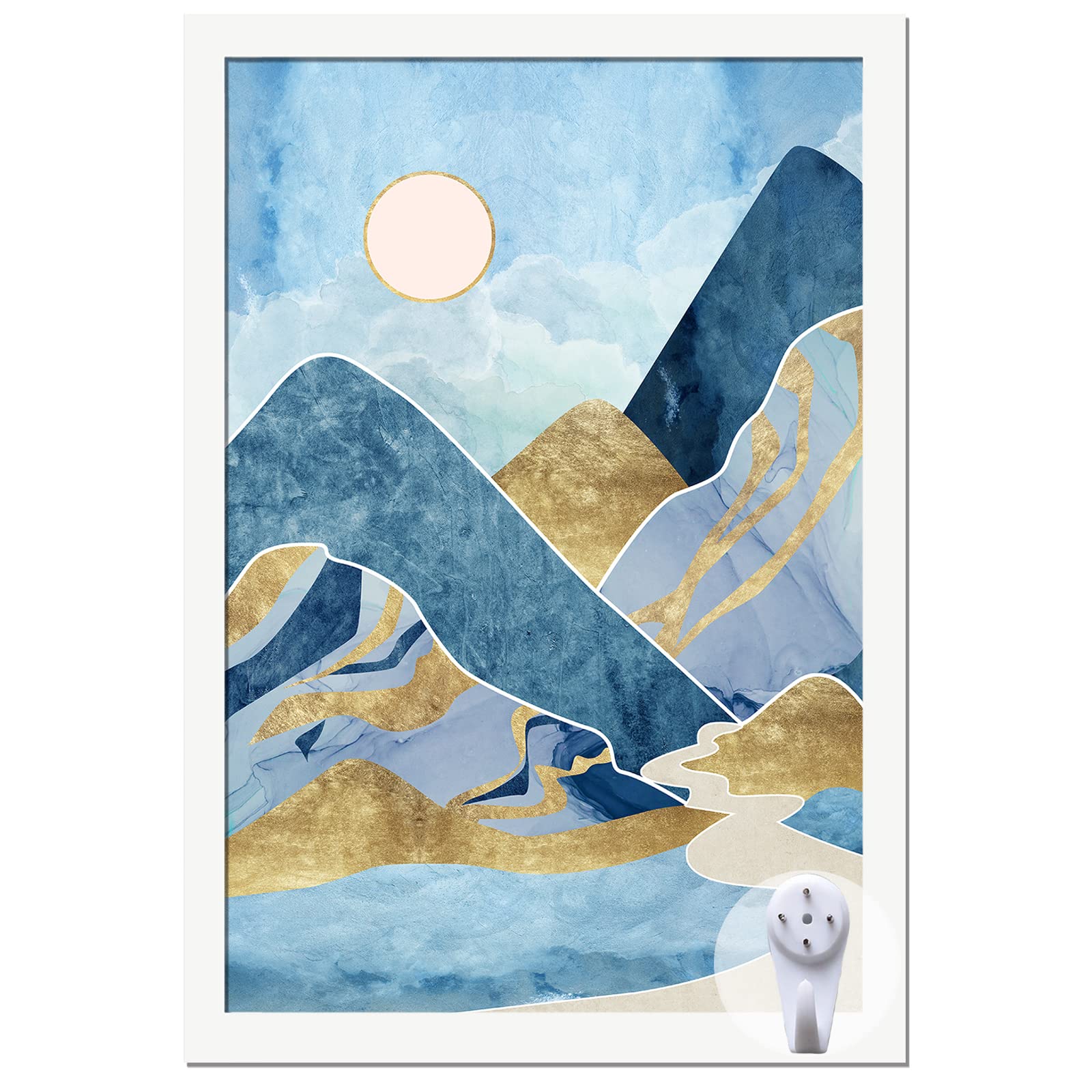 White Picture Frame, 8x12 Picture Frame for Photo Poster Canvas Certificate Document Display Horizontally or Vertically High Transparent Wall Gallery(Size 8 x 12 inches)