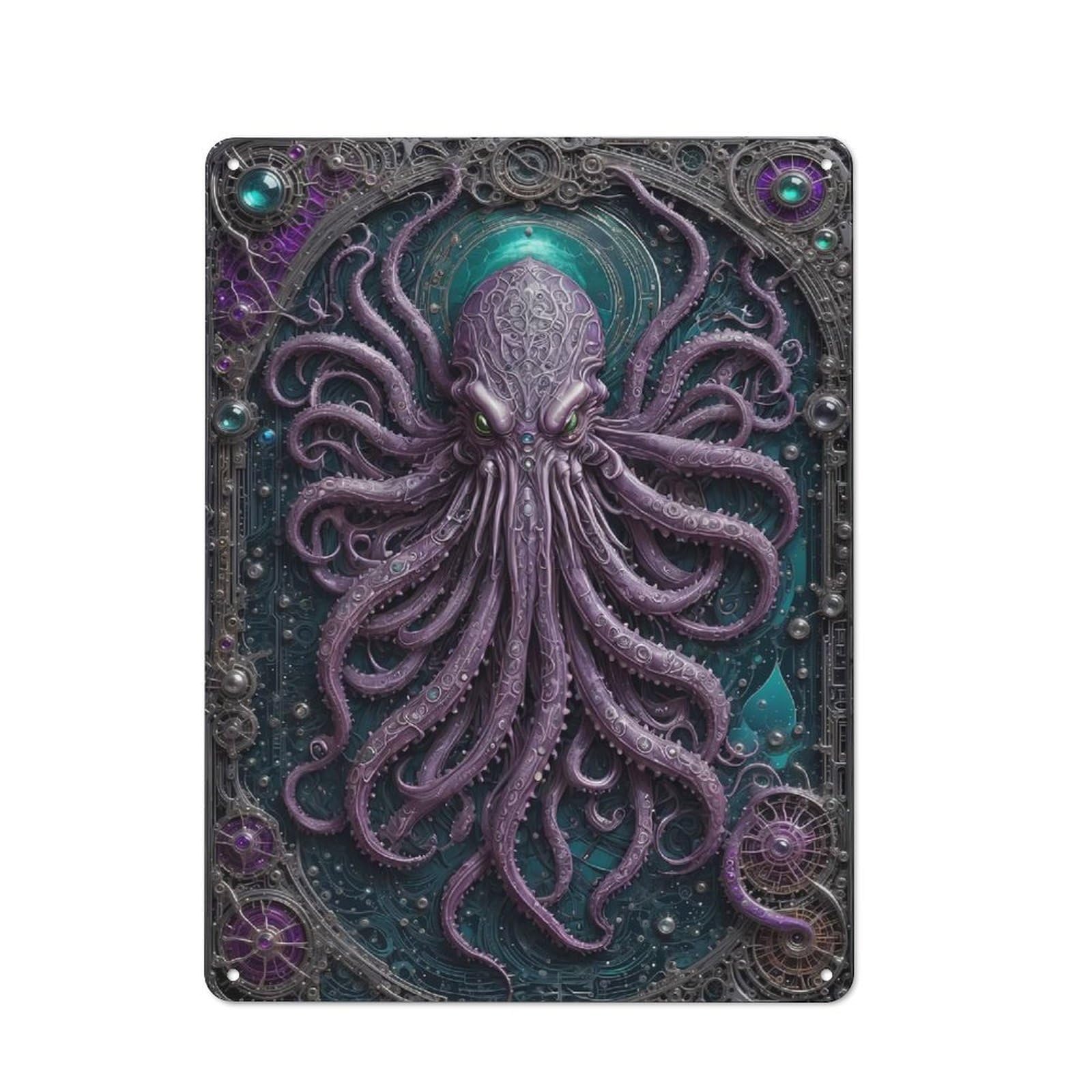Junmoney Style-9-1 Tin Wall Plaque 40X30cm With Ancient Cthulhu For Man Cave Or Games Room, A Housewarming Gift For Leisure-Room Decor Enthusiasts