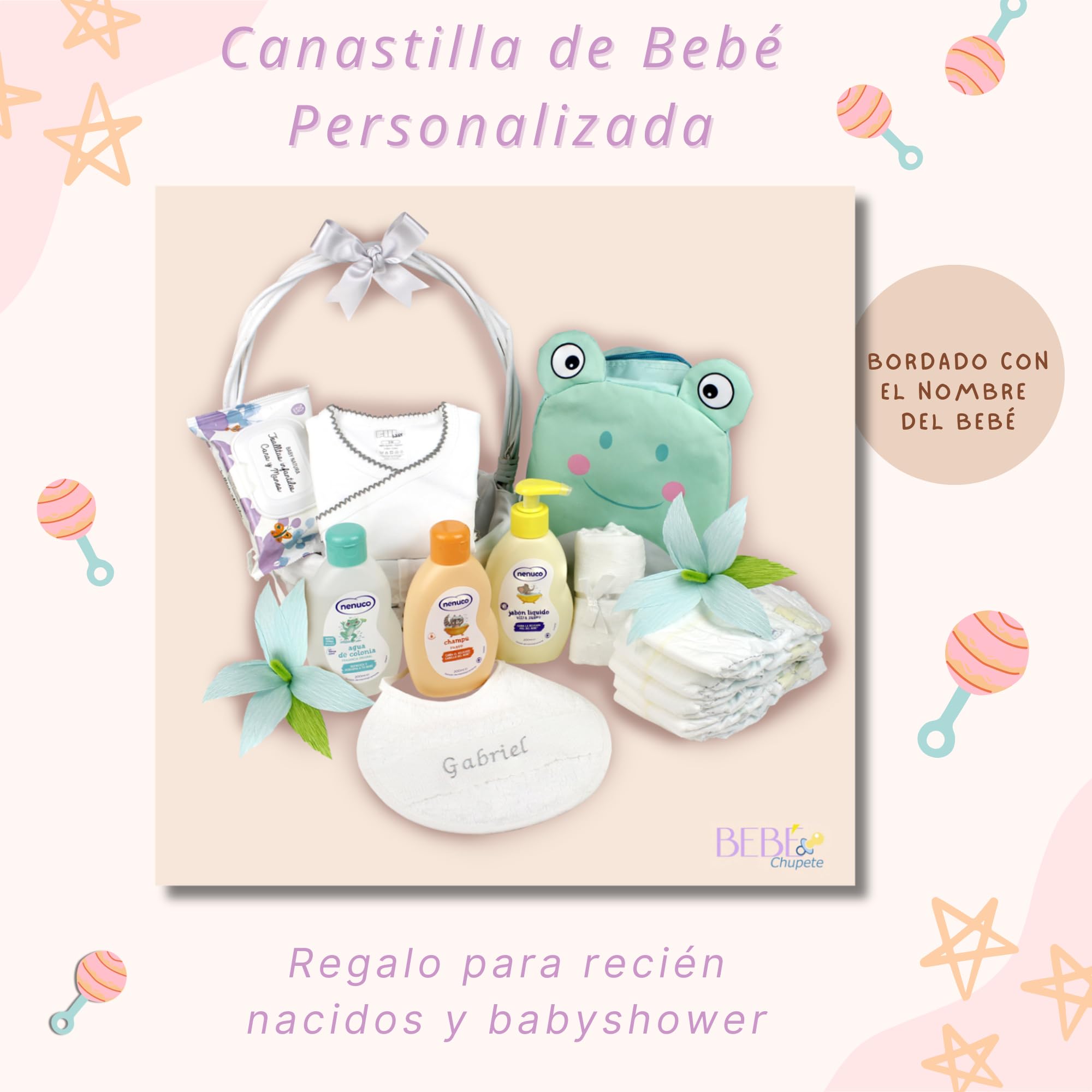 Cesta Regalo Bebe NENUC O-Pack Bebe-Regalo Bebe Recien Nacido Niño-Cestas Bebe-Regalo Recien Nacido-Cosas Para Bebes Recien Nacidos-Regalo Bebe Recien Nacido Niña-Regalos Para Bebes-Ropa Bebe (Gris)