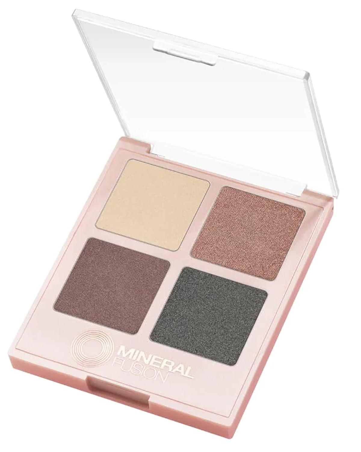 Mineral Fusion Eyeshadow Palette - Four Pressed Powder Shades in Matte, Satin, and Shimmer Finishes - Natural, Lightweight Vegan Eye Makeup - (Glamping)