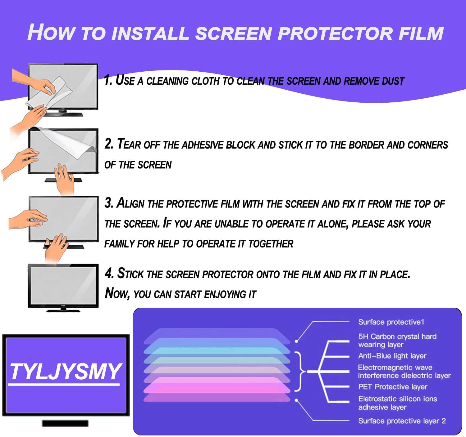 [2 Pack] 23 inch Computer Blue Light Blocking Screen Protector for 16:9 Widescreen Desktop, Anti-Reflective Matte Shield & Blue Light Blocker, Relieve Eye Strain, Eye Protection PC Screen Film