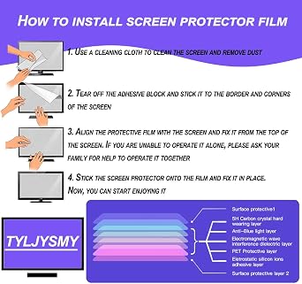 2 Pack 27 inch Matte Screen Protector for Computer Monitor, Blue Light Reduction and Anti Glare Matte Protector, Bubble-Free Easy Install, for 16:9 Widescreen Office Home Display