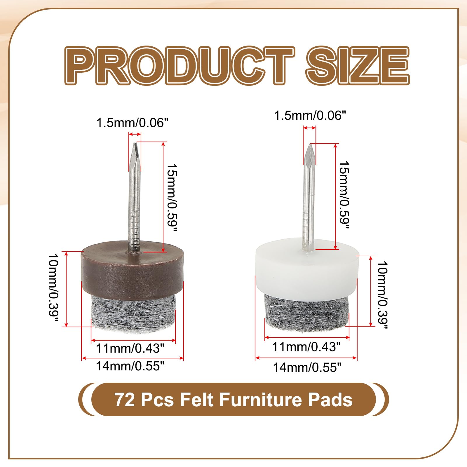PATIKIL 14 mm Nail-on Felt Pads - Image 2