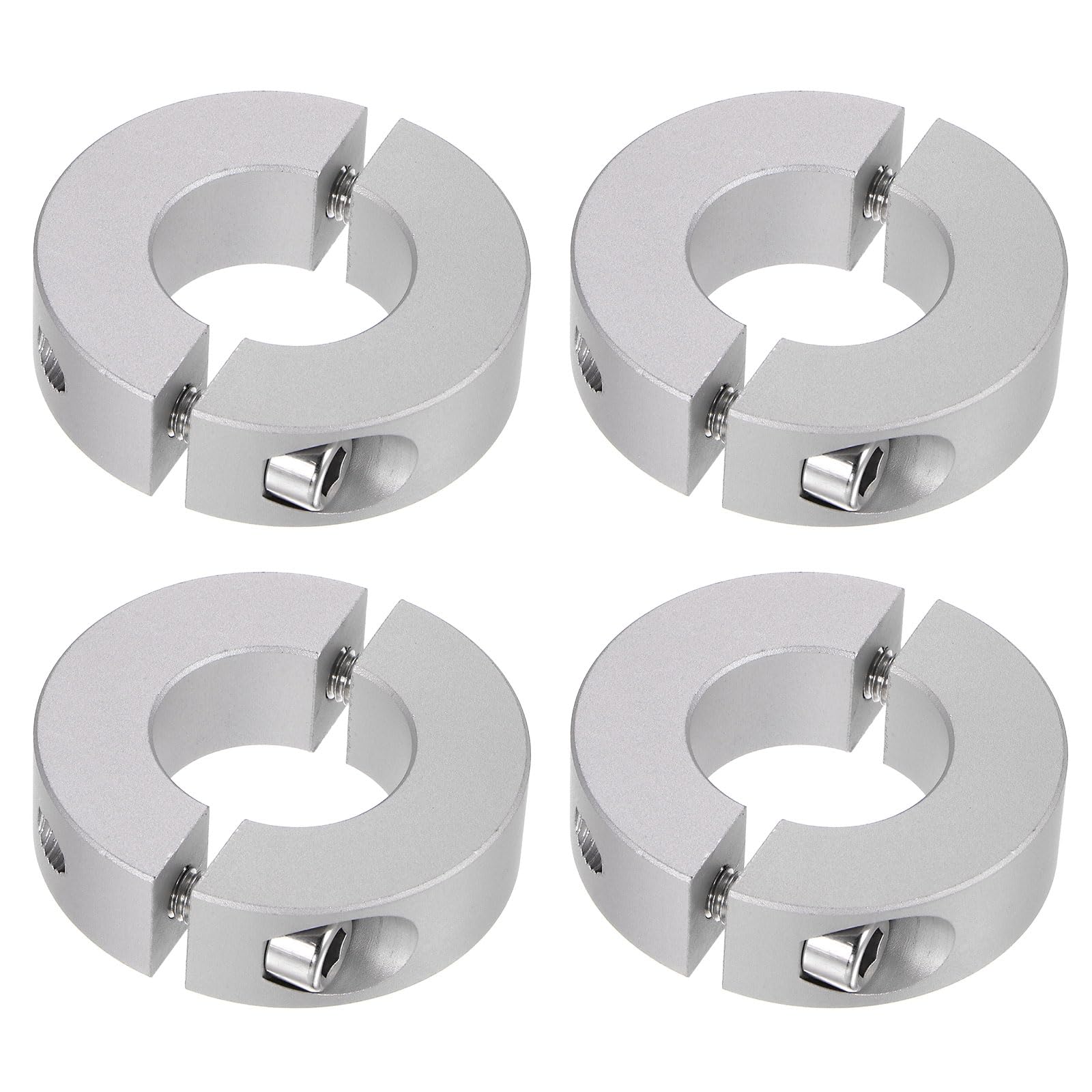 QUARKZMAN 4pcs Bague de Réglage Bague Arrêt d'axe Butée Double Divise pour 25 mm Arbre Collier Vis pince, 50mm OD, 15mm Largeur, Bouchon Position Maintien Calage Poulie Machine Outil
