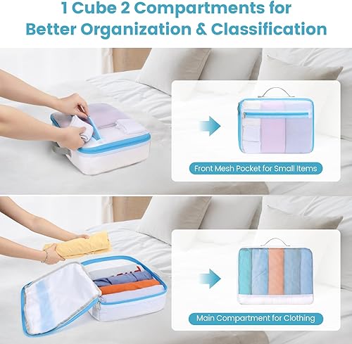 Miniatura 3 de Cambond Cubos de embalaje de malla de doble uso, bolsa de lavandería Cubos de embalaje transparentes para viajes, bolsas de lavandería de malla