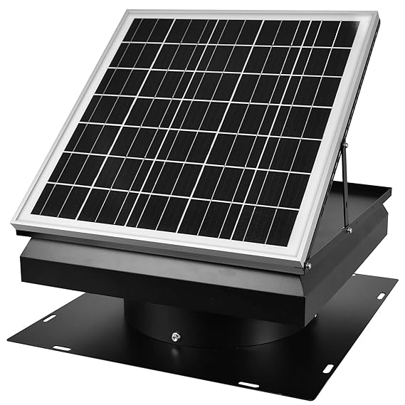 Solar Attic Fan 32W 1600CFM High Airflow Roof Vent Exhaust Fan