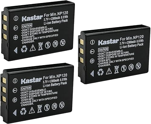 Miniatura 5 de Kastar Paquete de 4 baterías recargables de iones de litio Q120 de repuesto para cámara MINOLTA MN35Z, batería ZOOM BT-03 BT-03B, cámara grabadora