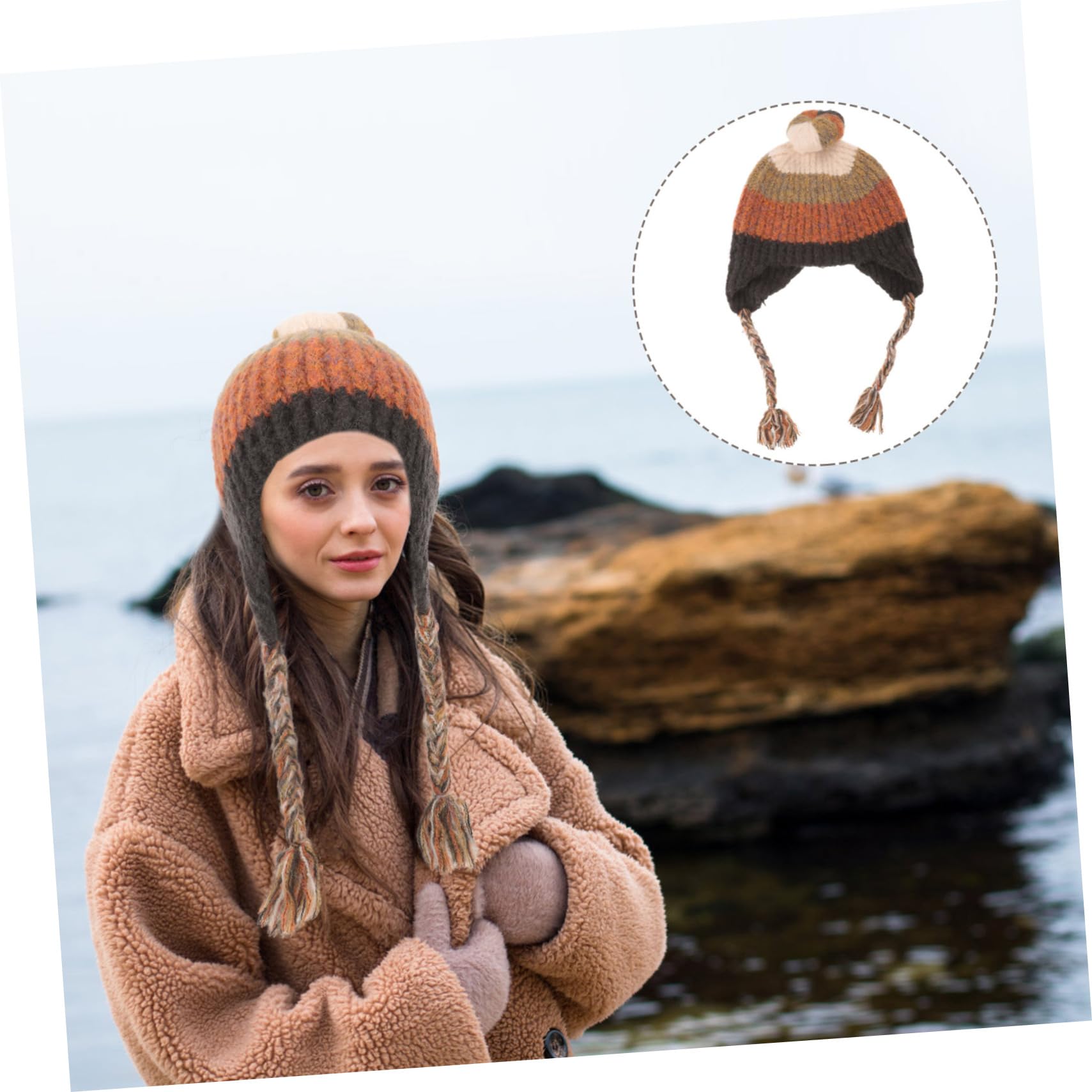 BESPORTBLE gorro tejido con orejeras gorro termico Gorro de mujer Gorro cálido Gorro para el frío sombrero de ganchillo tapa sombrero de punto de mujer gorro de punto caliente hilo