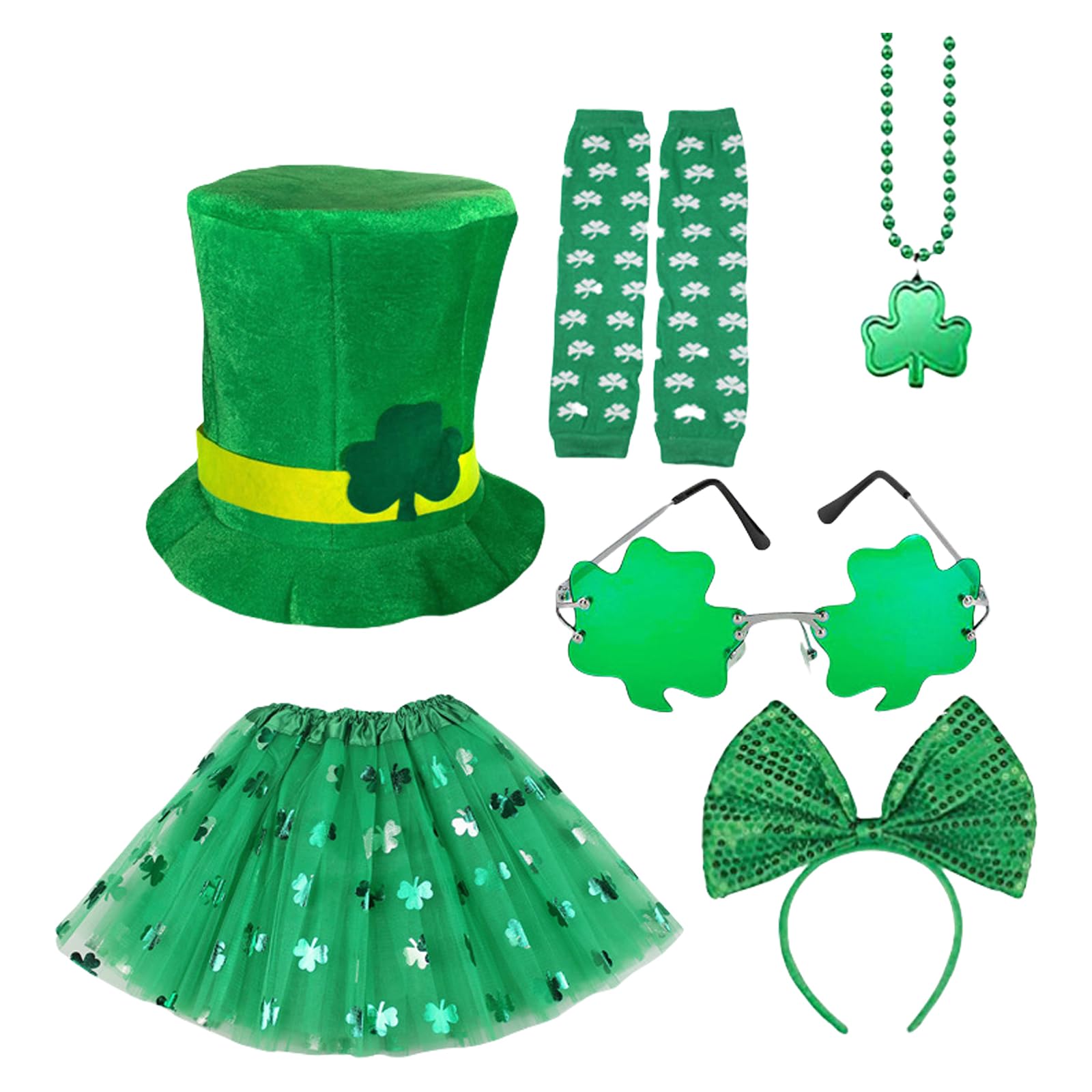 carotoe Completed Festival Day Outfit Set for Adults for Festival Gatherings and Themed Event Comfortable Fabric Green Theme Accessories