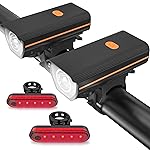 KUNHAK 2 Pack Rechargeable Bike Light Set, Ultra Bright Bicycle Headlight & Taillight, Waterproof USB-C Cycling Lights for Night Riding - Safety Bike Accessories for Men, Women